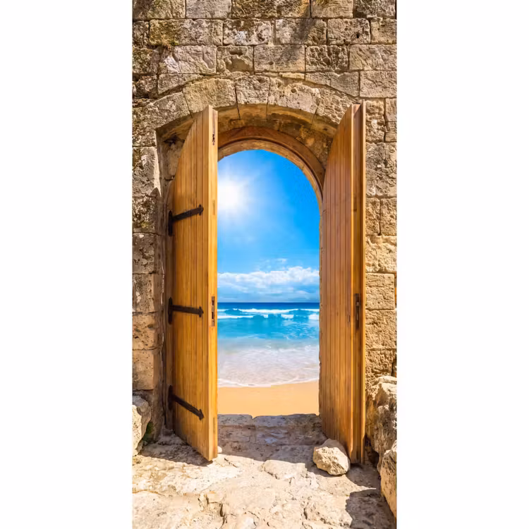 Behang - Deur - Strand - Zee — 2