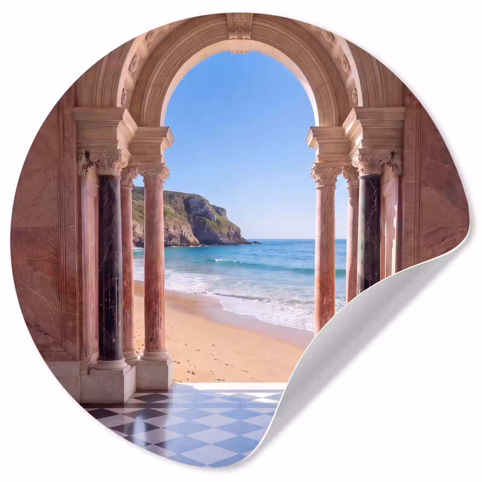 Behangcirkel - Boog - Strand - Zee — 1