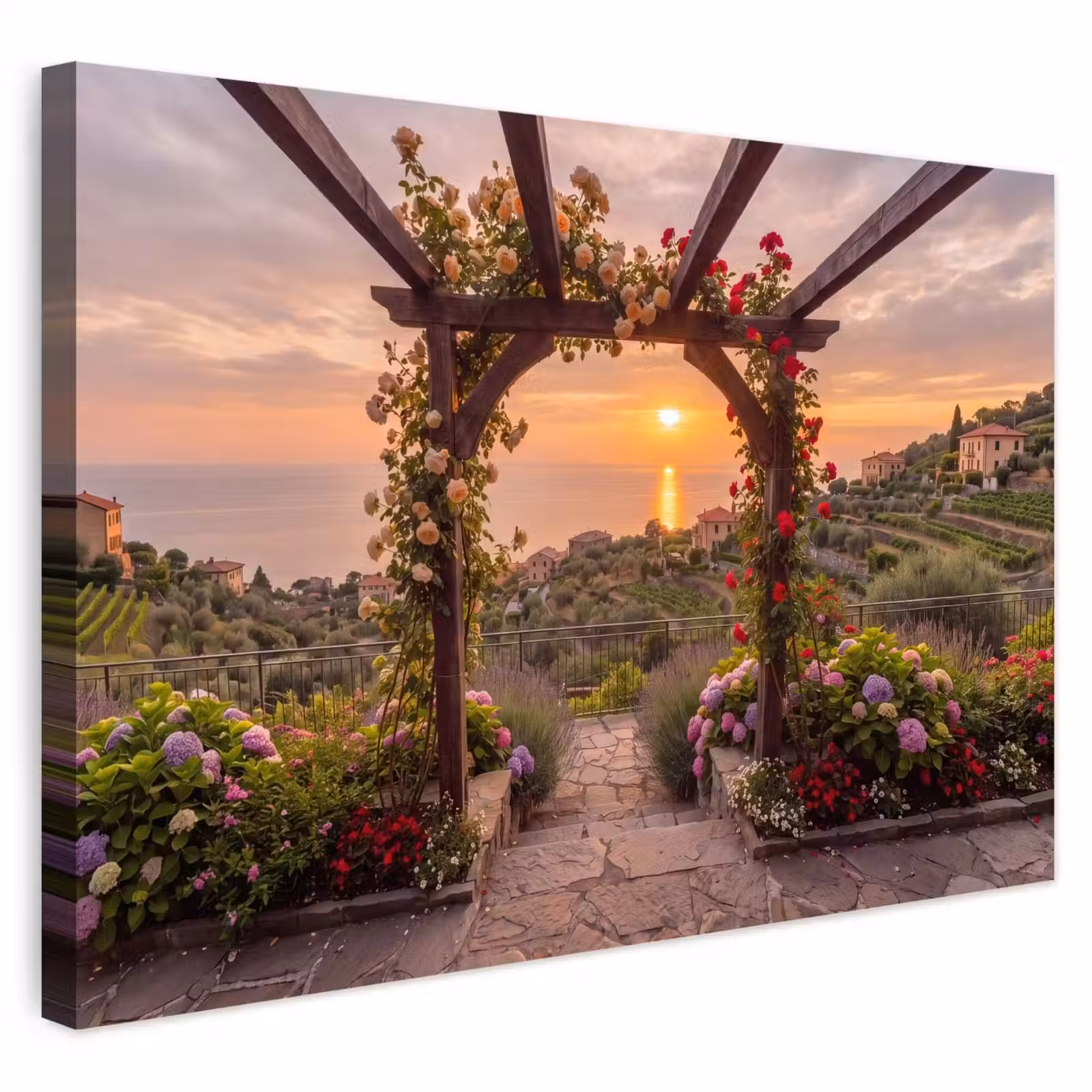 Buiten canvas - Pergola - Zee - Zonsondergang — 1