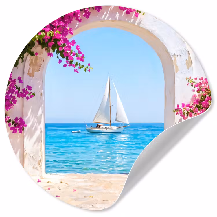 Behangcirkel - Bloemen - Zee - Zomer — 1