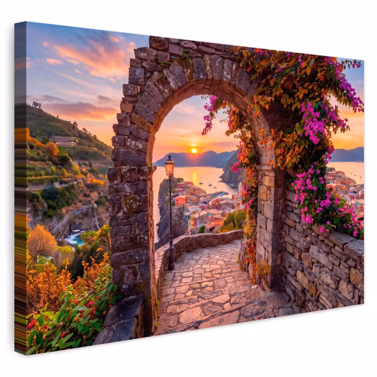 Buiten canvas - Boog - Kust - Zonsondergang — 1