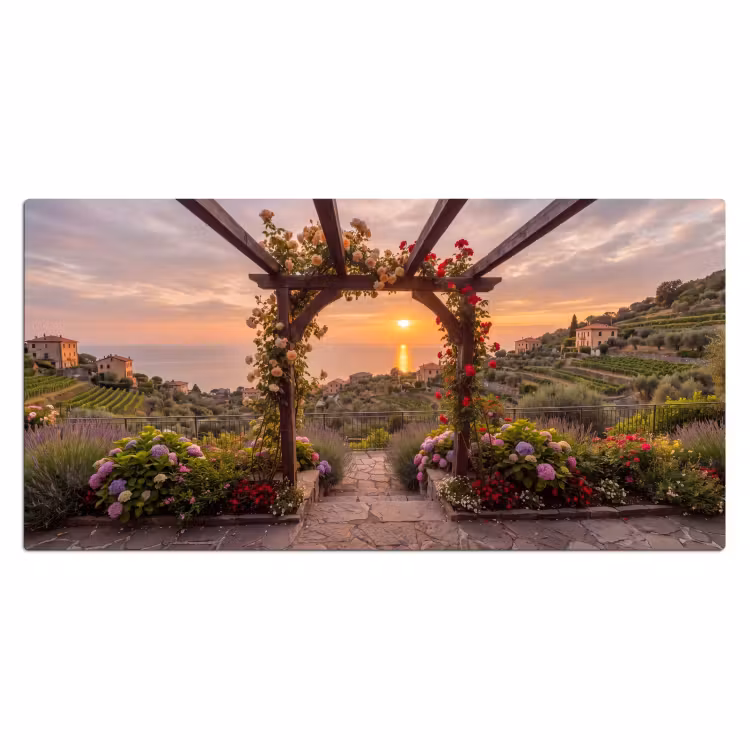 Bureau onderlegger - Pergola - Zee - Zonsondergang — 2
