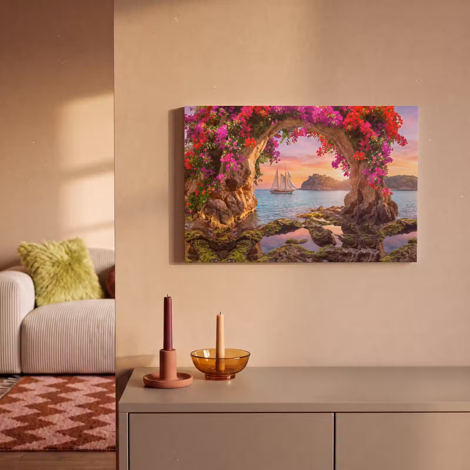 Canvas schilderij - Zeilboot - Kust - Natuur — 1