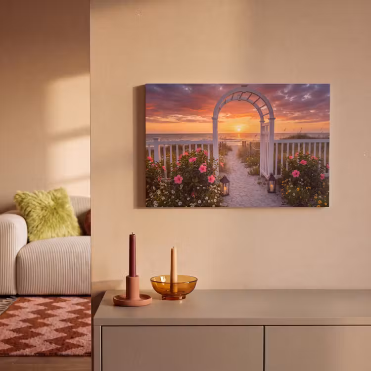Canvas schilderij - Zee - Pad - Bloemen — 1