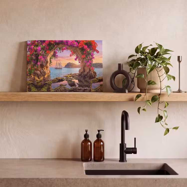 Canvas schilderij - Zeilboot - Kust - Natuur — 2