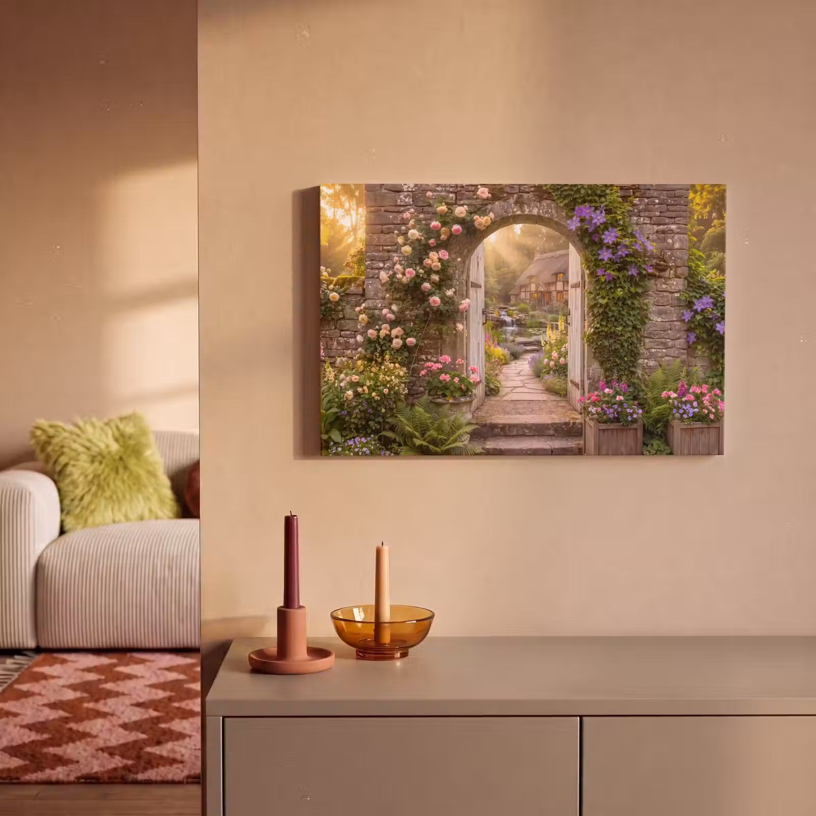 Canvas schilderij - Huis - Tuin - Natuur — 1