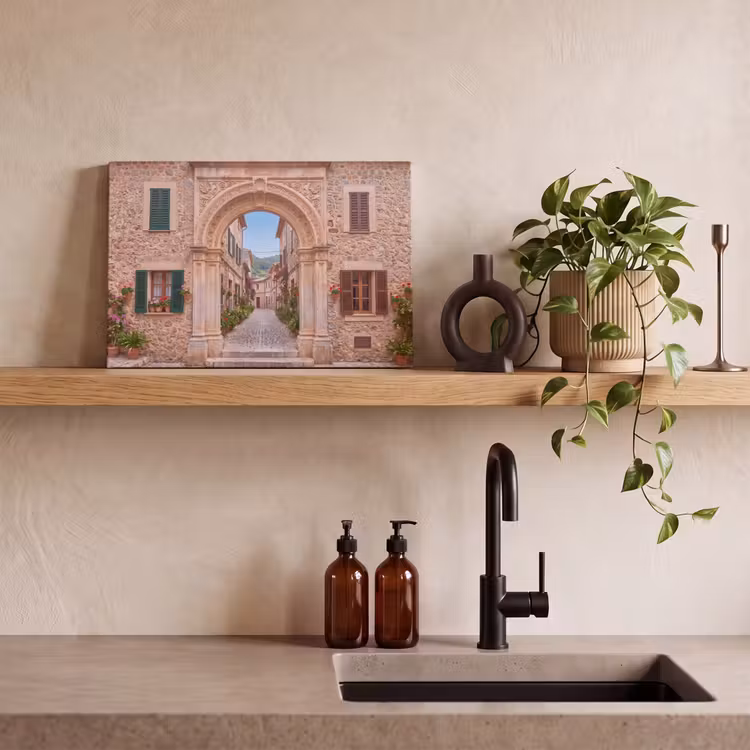 Canvas schilderij - Boog - Straat - Dorp — 2