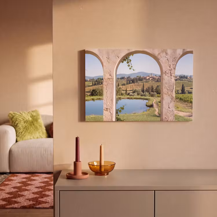 Canvas schilderij - Dorp - Landschap - Natuur — 1