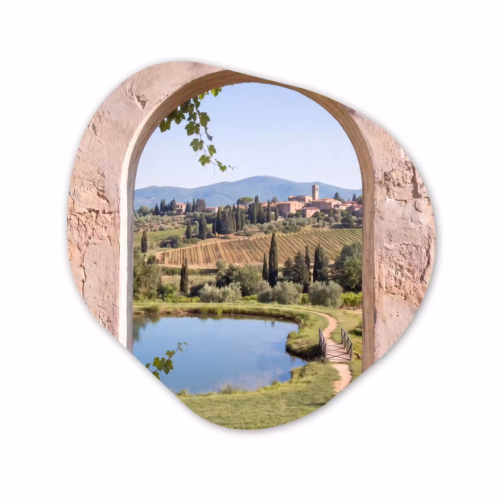 Organisch schilderij glas - Dorp - Landschap - Natuur — 1