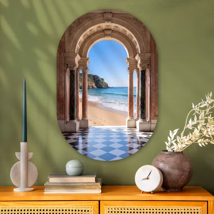 Muurovaal glas - Boog - Strand - Zee — 2