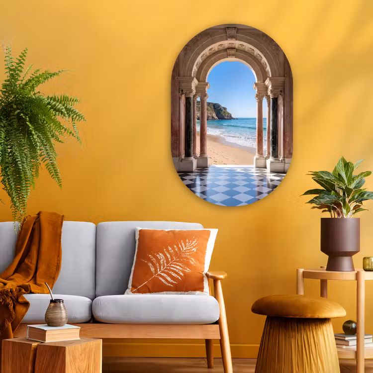 Muurovaal glas - Boog - Strand - Zee — 3