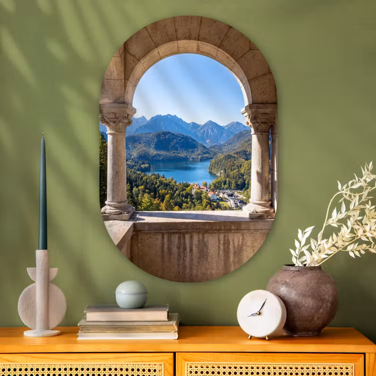Muurovaal glas - Boog - Uitzicht - Landschap — 2