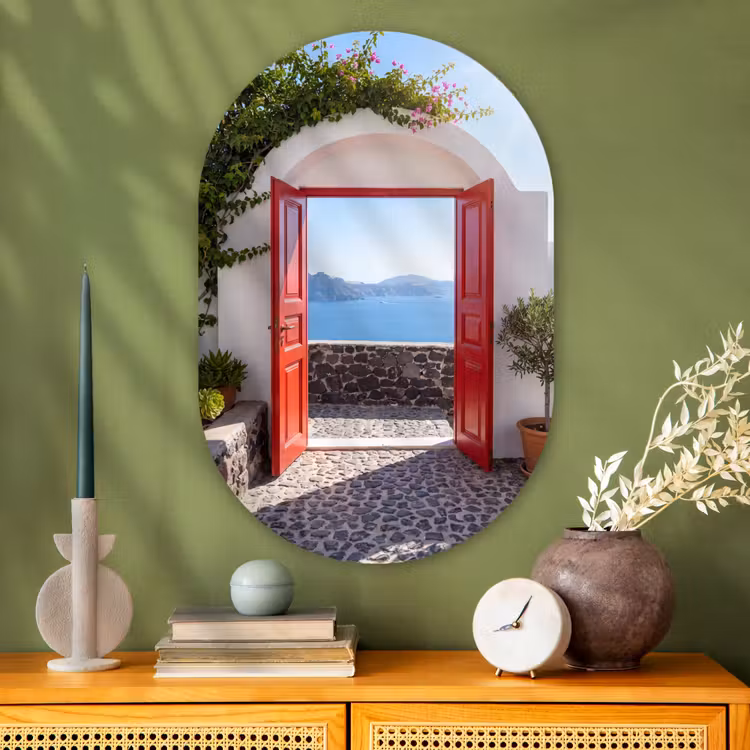 Muurovaal glas - Deur - Zee - Natuur — 2