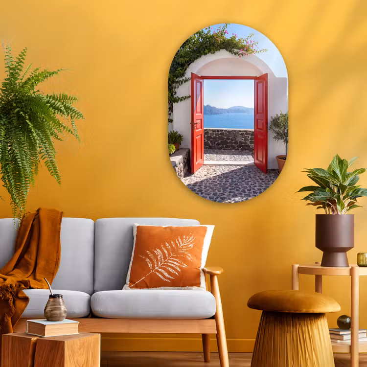 Muurovaal glas - Deur - Zee - Natuur — 3