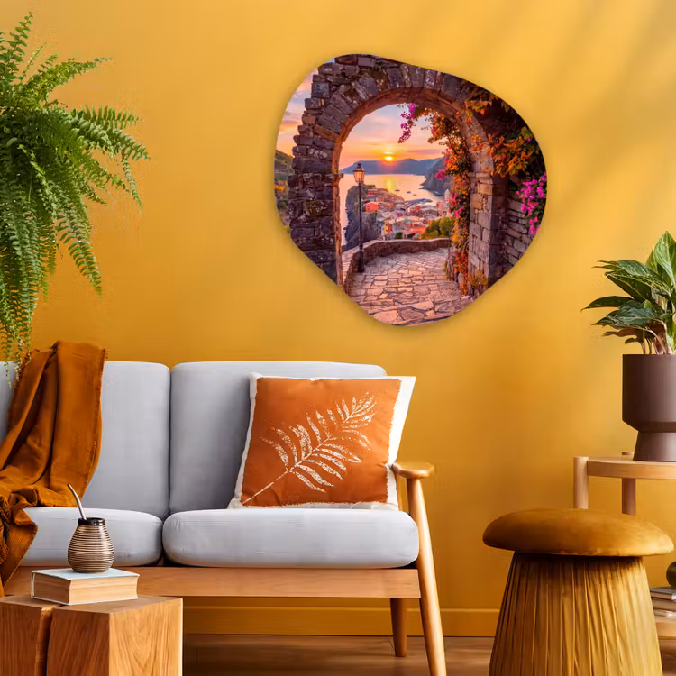 Organisch schilderij glas - Boog - Kust - Zonsondergang — 3