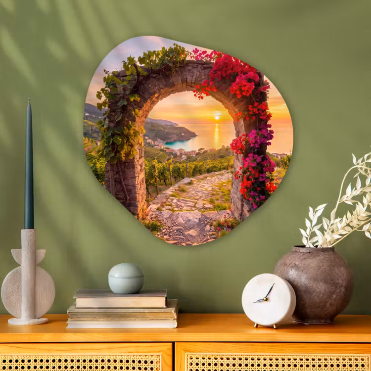 Organisch schilderij glas - Boog - Zonsondergang - Kust — 2
