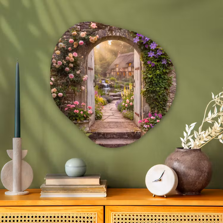 Organisch schilderij glas - Huis - Tuin - Natuur — 2