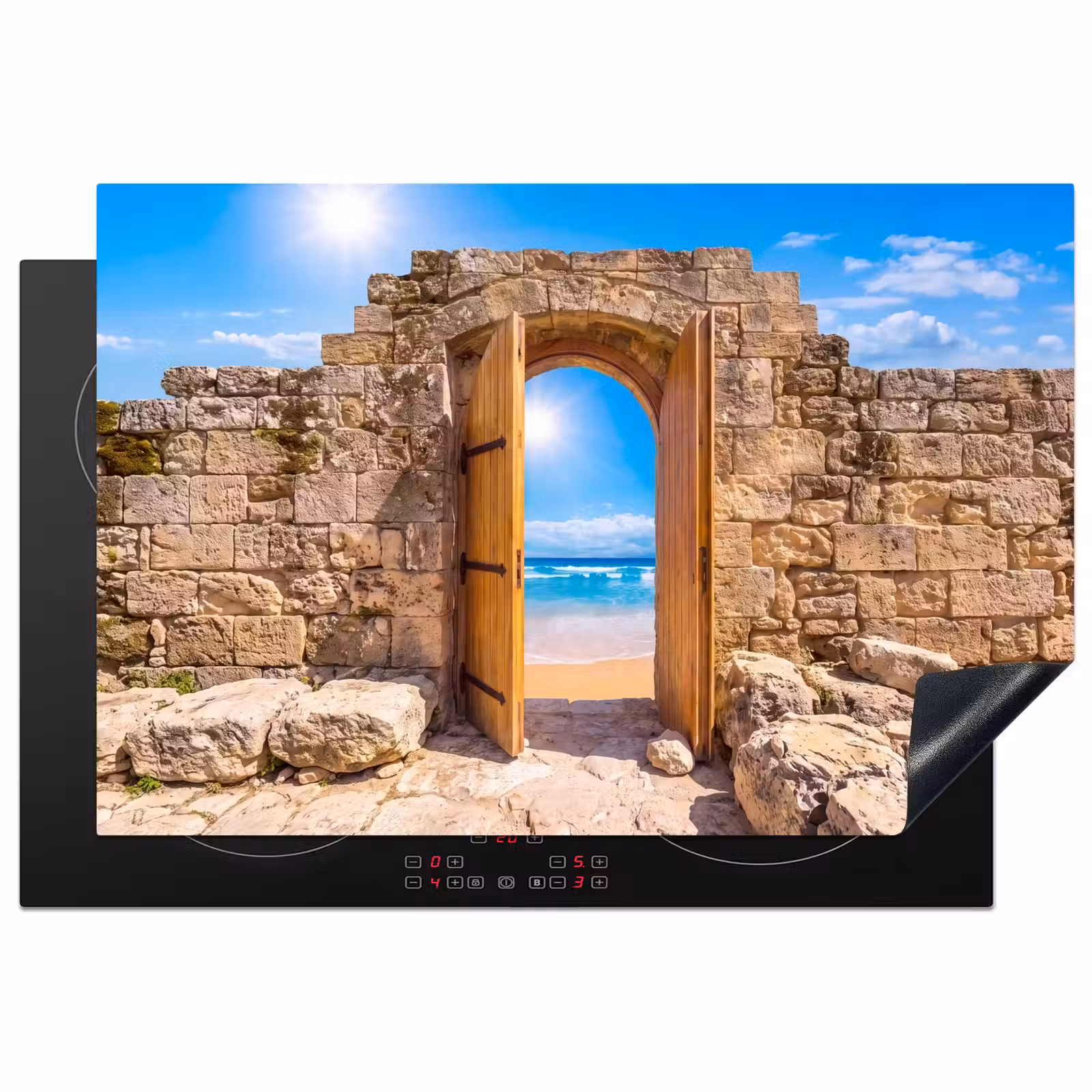 Inductiebeschermer - Deur - Strand - Zee — 1