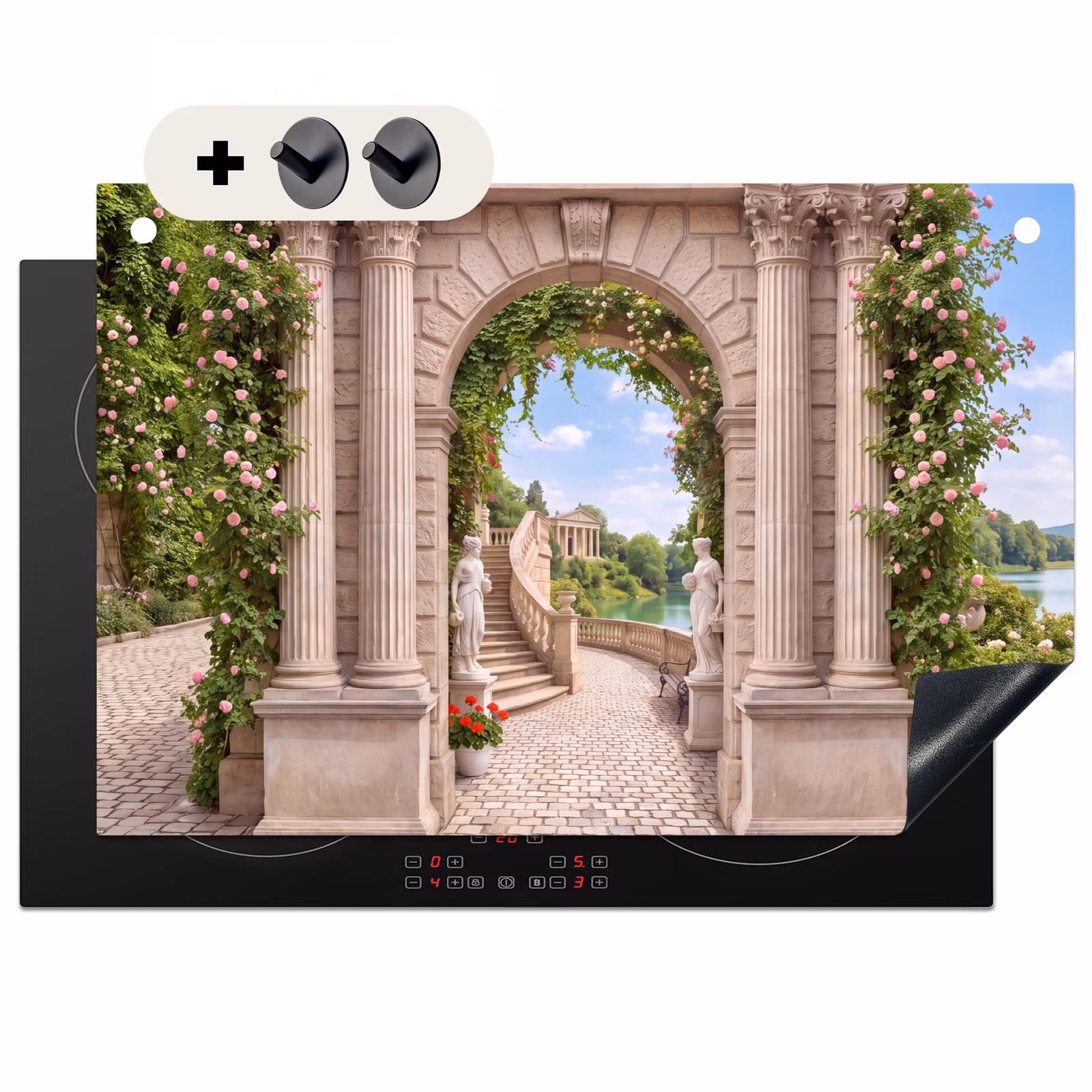 Inductiebeschermer & spatscherm (2in1) - Architectuur - Tuin - Klassiek — 1