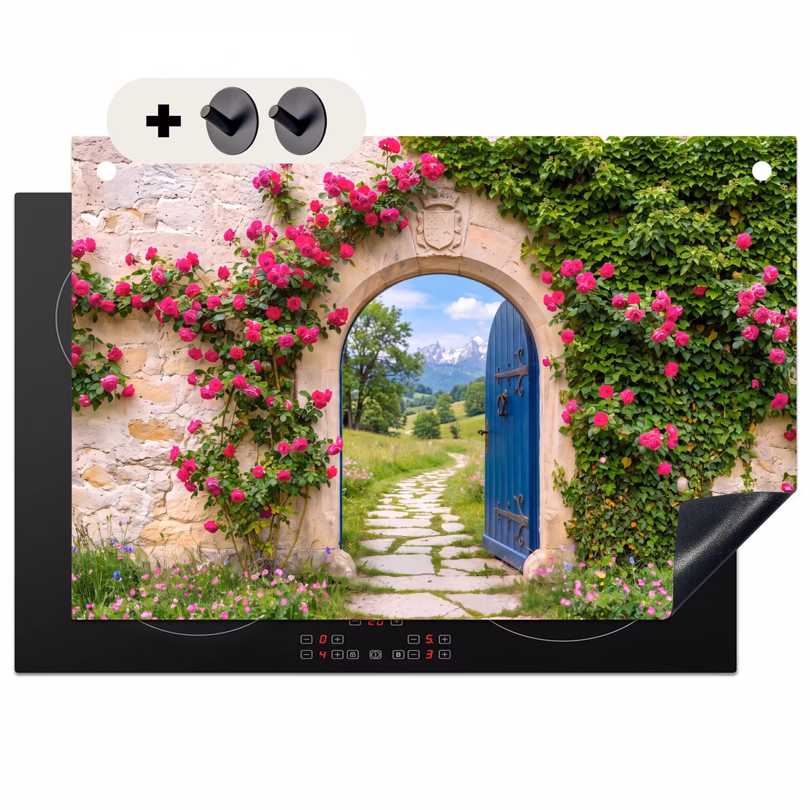 Inductiebeschermer & spatscherm (2in1) - Boog - Landschap - Natuur — 1