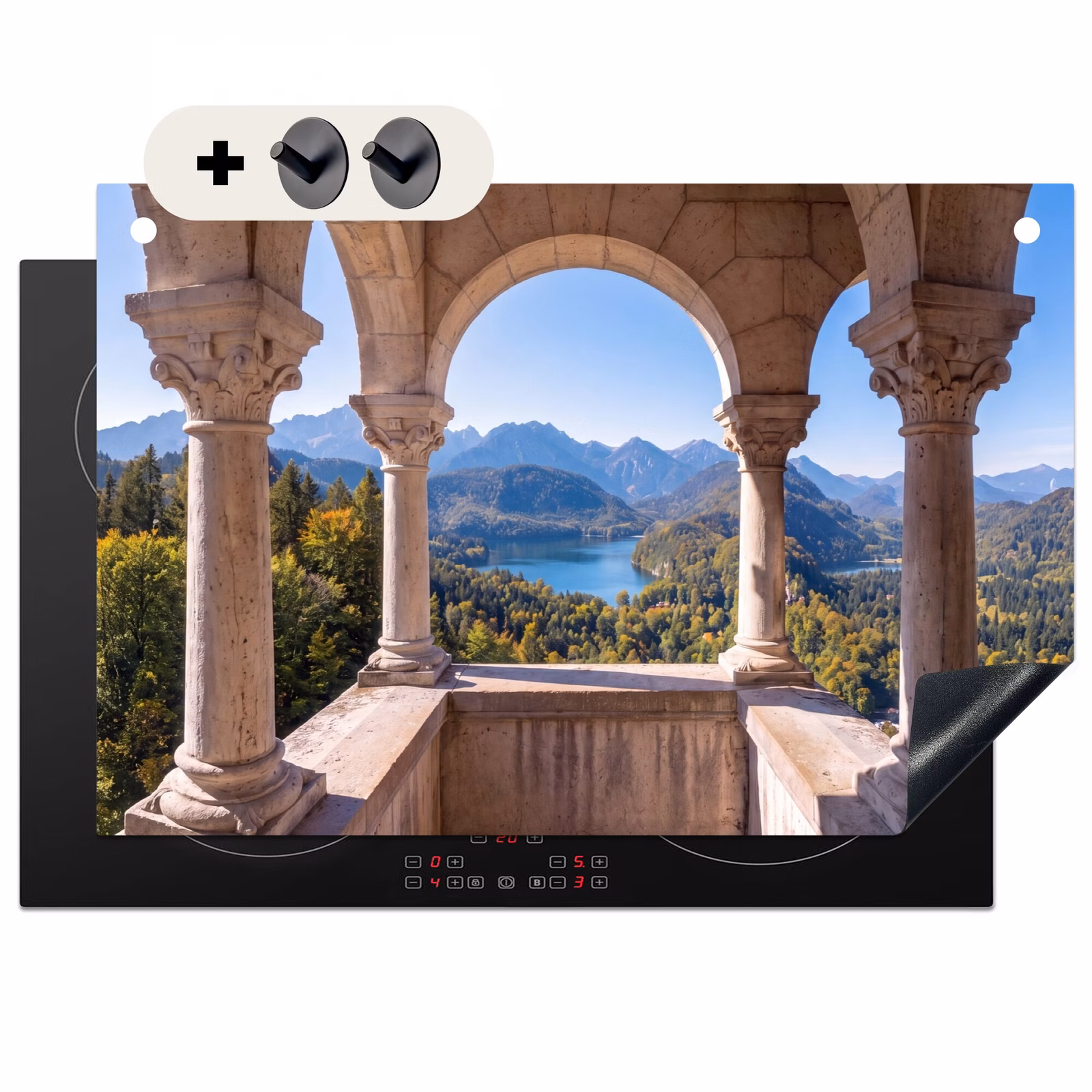 Inductiebeschermer & spatscherm (2in1) - Boog - Uitzicht - Landschap — 1