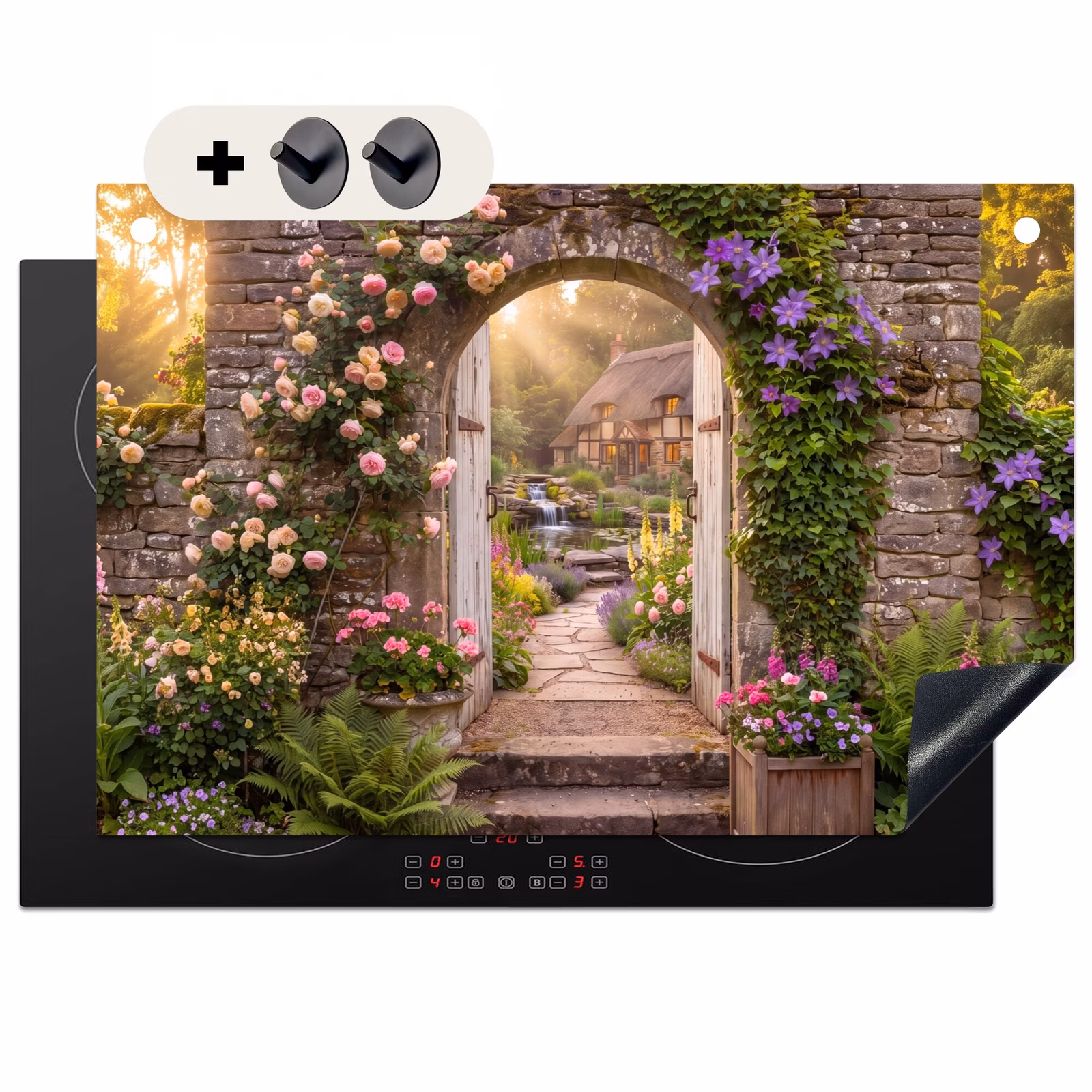 Inductiebeschermer & spatscherm (2in1) - Huis - Tuin - Natuur — 1