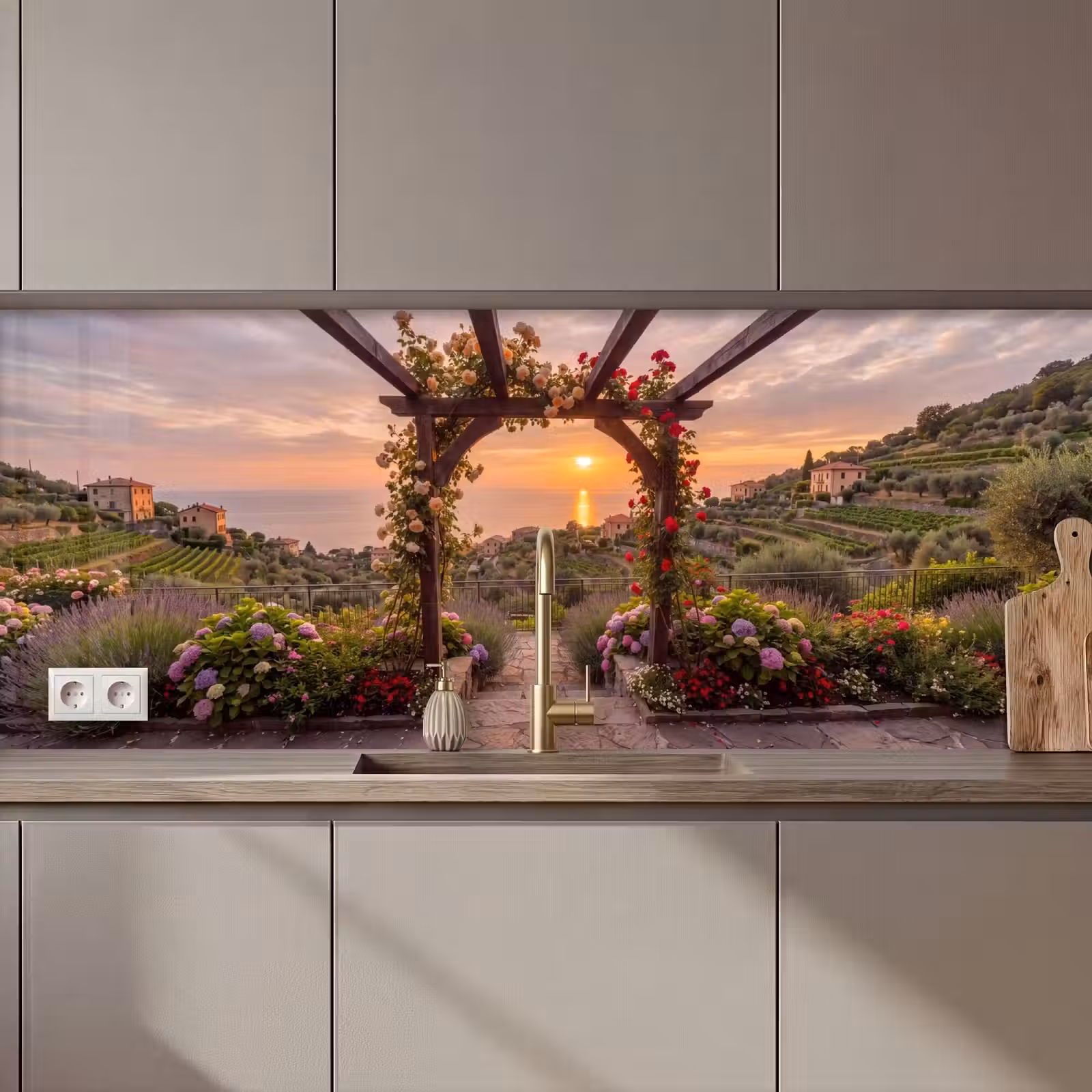 Keuken achterwand - Pergola - Zee - Zonsondergang — 1