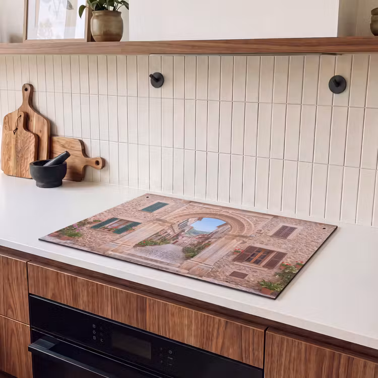 Inductiebeschermer & spatscherm (2in1) - Boog - Straat - Dorp — 3
