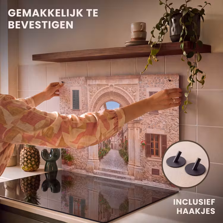 Inductiebeschermer & spatscherm (2in1) - Boog - Straat - Dorp — 7