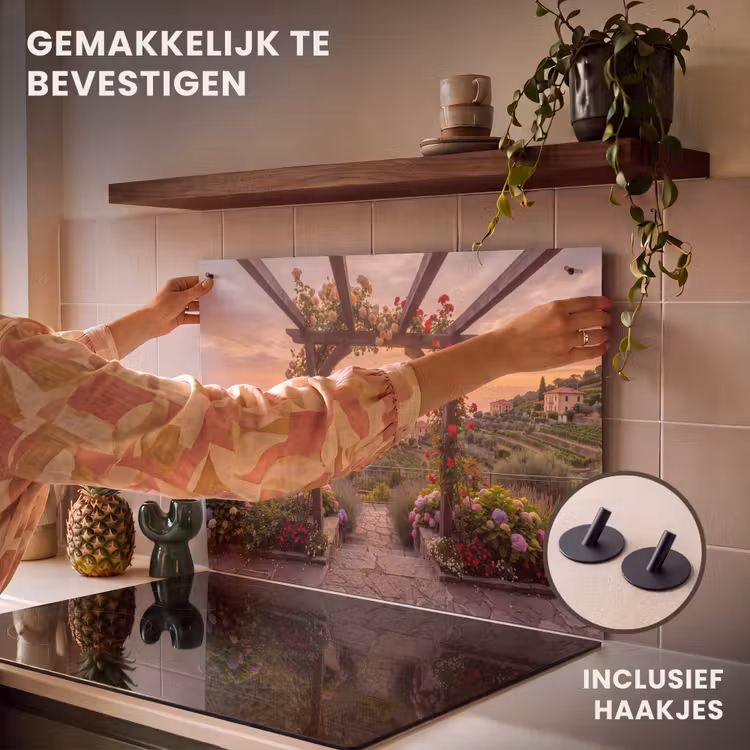 Inductiebeschermer & spatscherm (2in1) - Pergola - Zee - Zonsondergang — 7