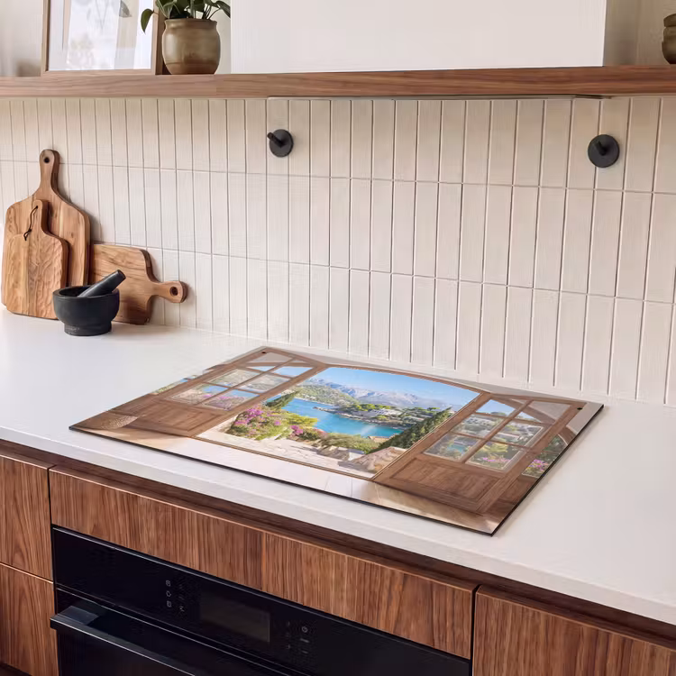 Inductiebeschermer & spatscherm (2in1) - Uitzicht - Baai - Natuur — 3