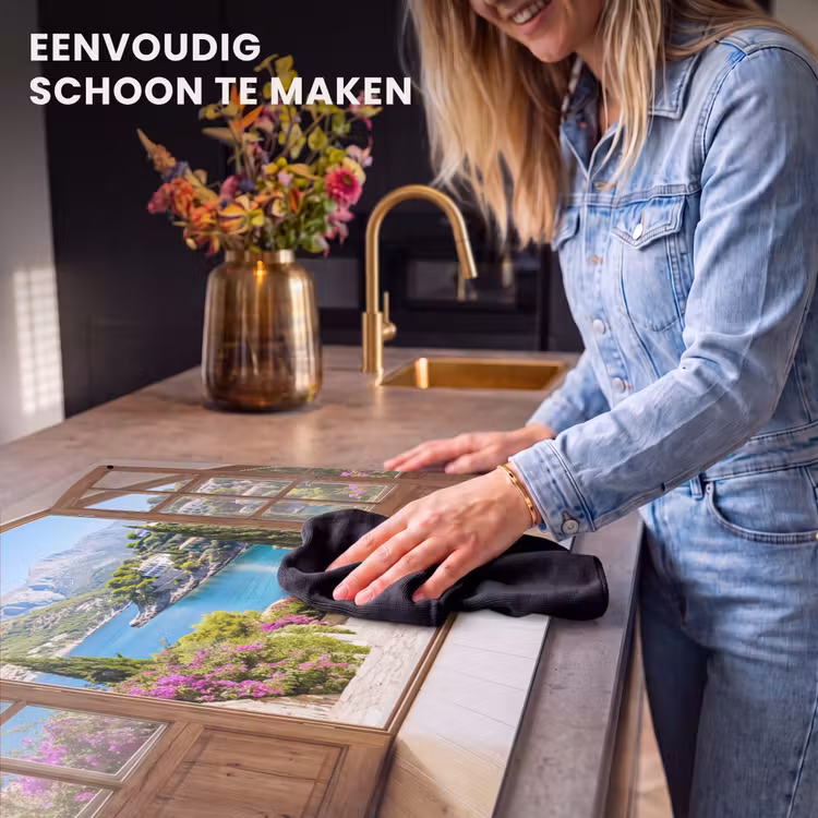 Inductiebeschermer & spatscherm (2in1) - Uitzicht - Baai - Natuur — 5