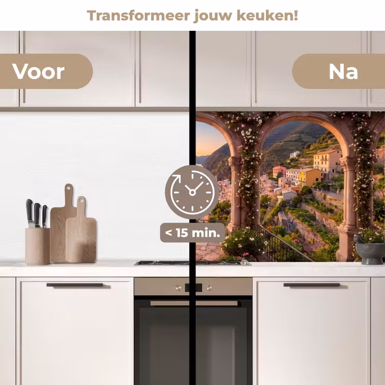 Keuken achterwand - Dorp - Zee - Zonsondergang — 3