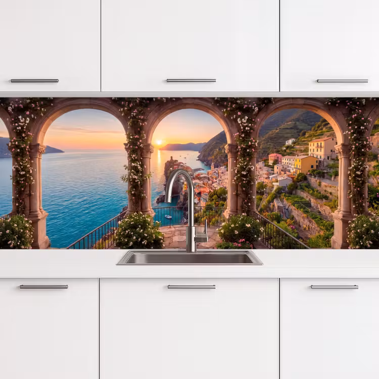 Keuken achterwand - Dorp - Zee - Zonsondergang — 4