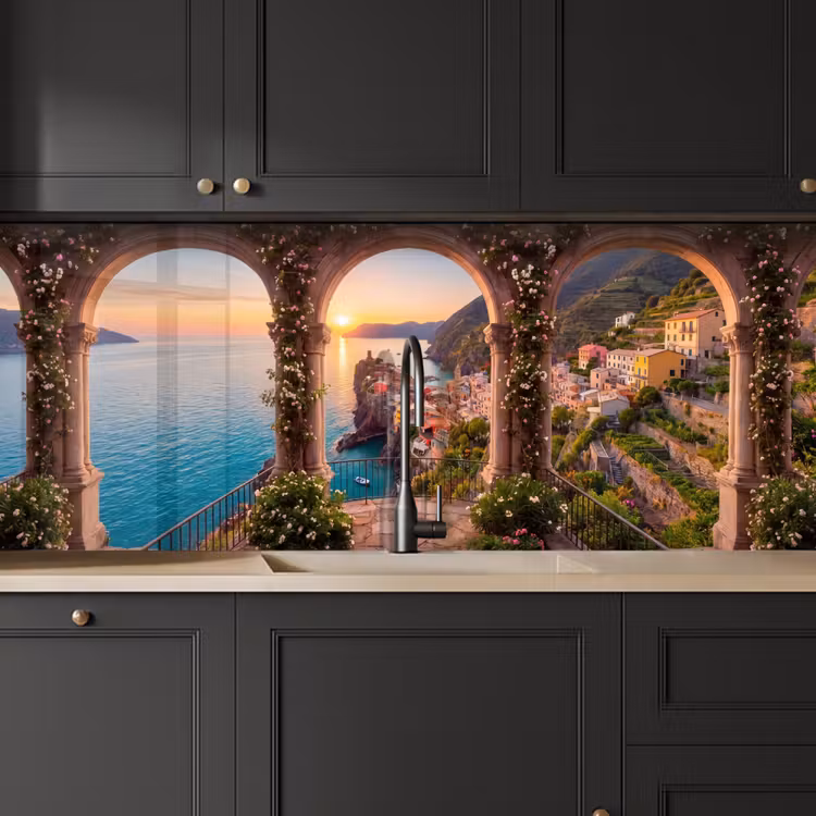 Keuken achterwand - Dorp - Zee - Zonsondergang — 6