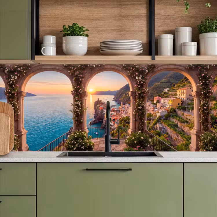 Keuken achterwand - Dorp - Zee - Zonsondergang — 8