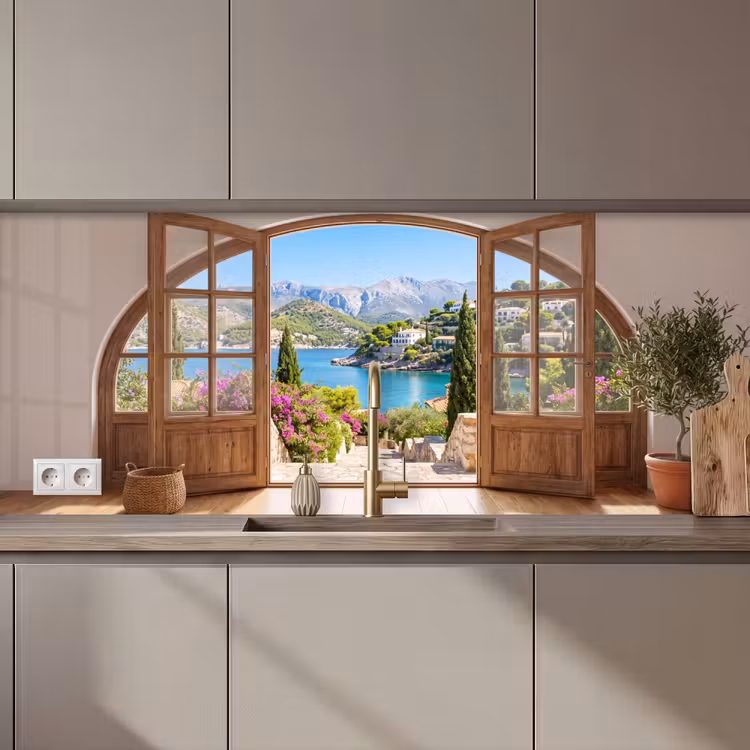 Keuken achterwand - Uitzicht - Baai - Natuur — 1