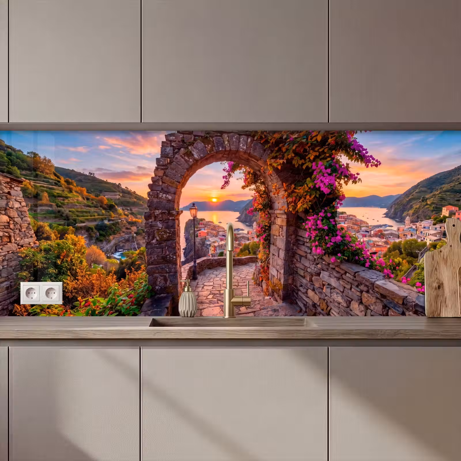 Keuken achterwand - Boog - Kust - Zonsondergang — 1