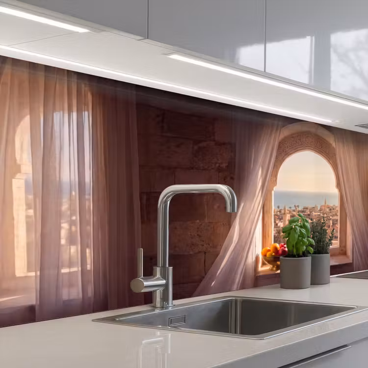 Keuken achterwand - Raam - Stad - Zee — 2