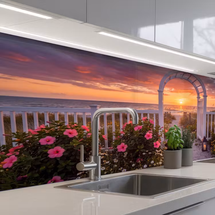 Keuken achterwand - Zee - Pad - Bloemen — 2