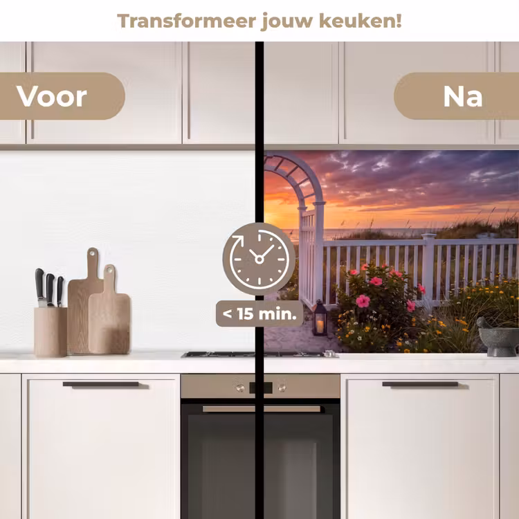 Keuken achterwand - Zee - Pad - Bloemen — 3