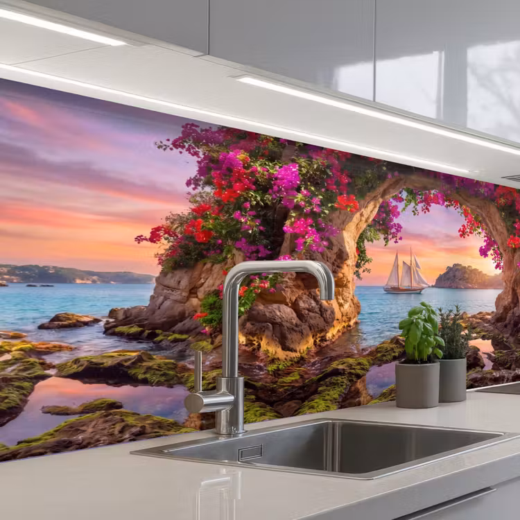 Keuken achterwand - Zeilboot - Kust - Natuur — 2
