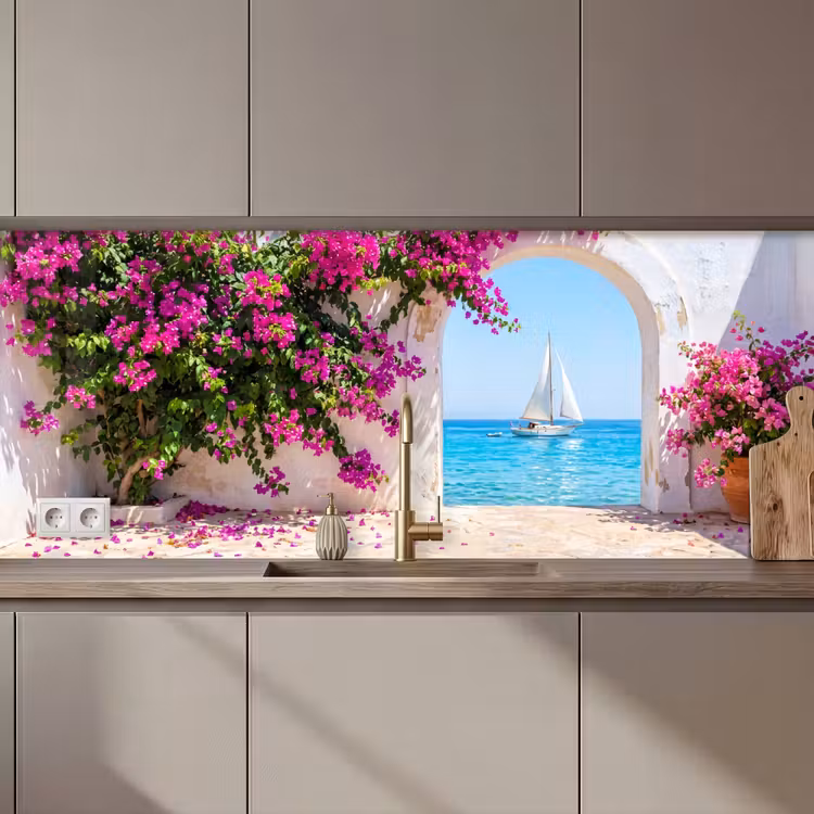 Keuken achterwand - Bloemen - Zee - Zomer — 1