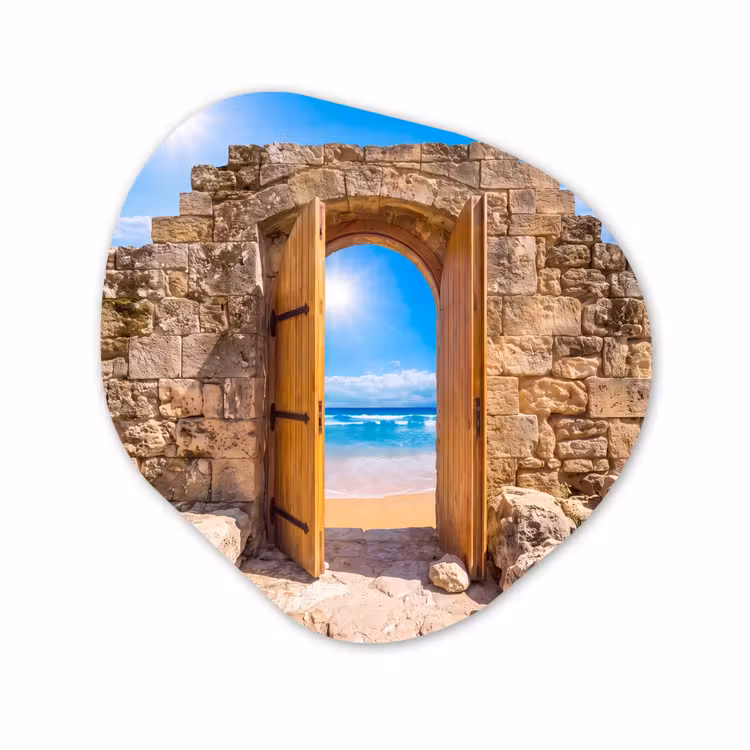 Organisch schilderij forex - Deur - Strand - Zee — 1