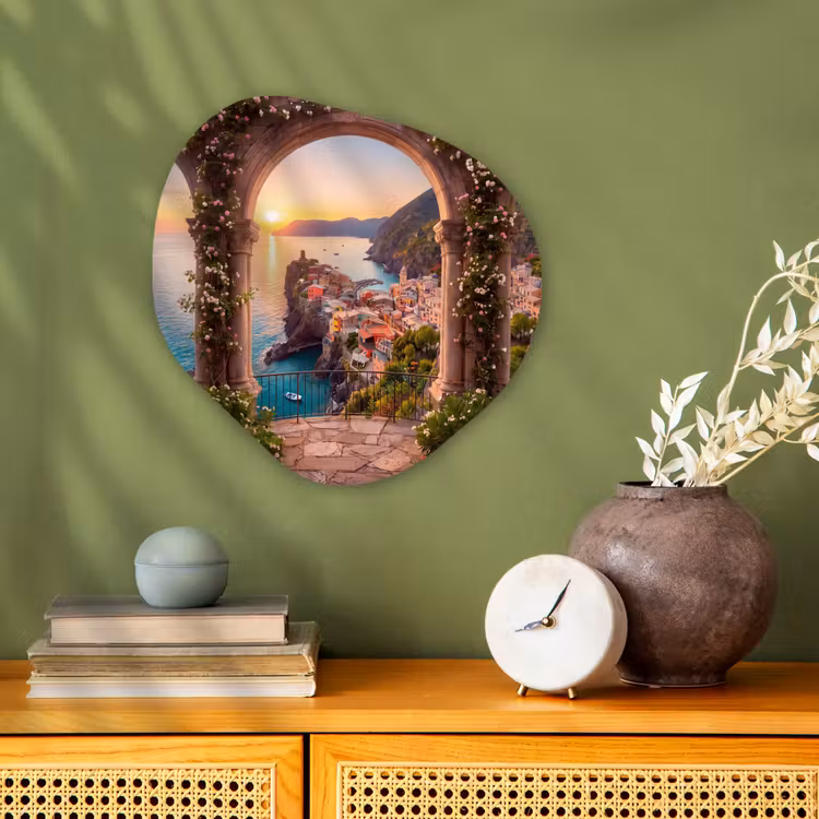 Organisch schilderij forex - Dorp - Zee - Zonsondergang — 2