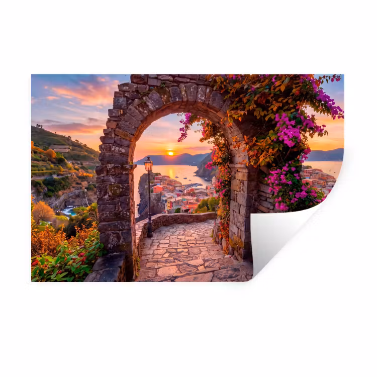 Muursticker - Boog - Kust - Zonsondergang — 1