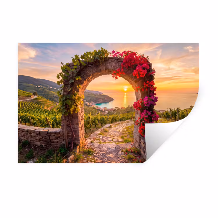 Muursticker - Boog - Zonsondergang - Kust — 1