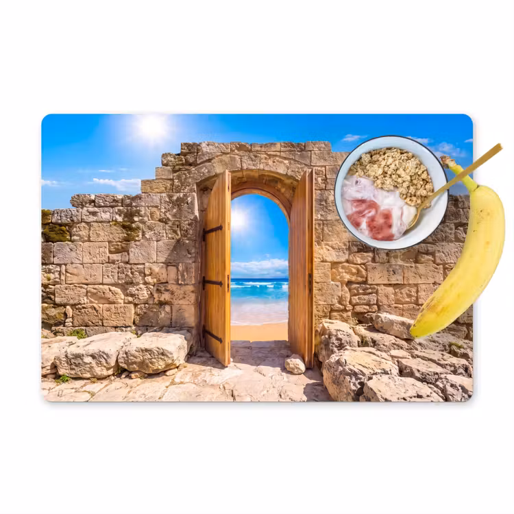 Placemat - 6 stuks - Deur - Strand - Zee — 1