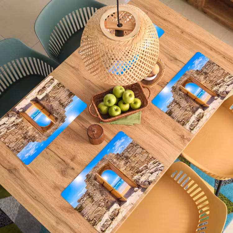 Placemat - 6 stuks - Deur - Strand - Zee — 4
