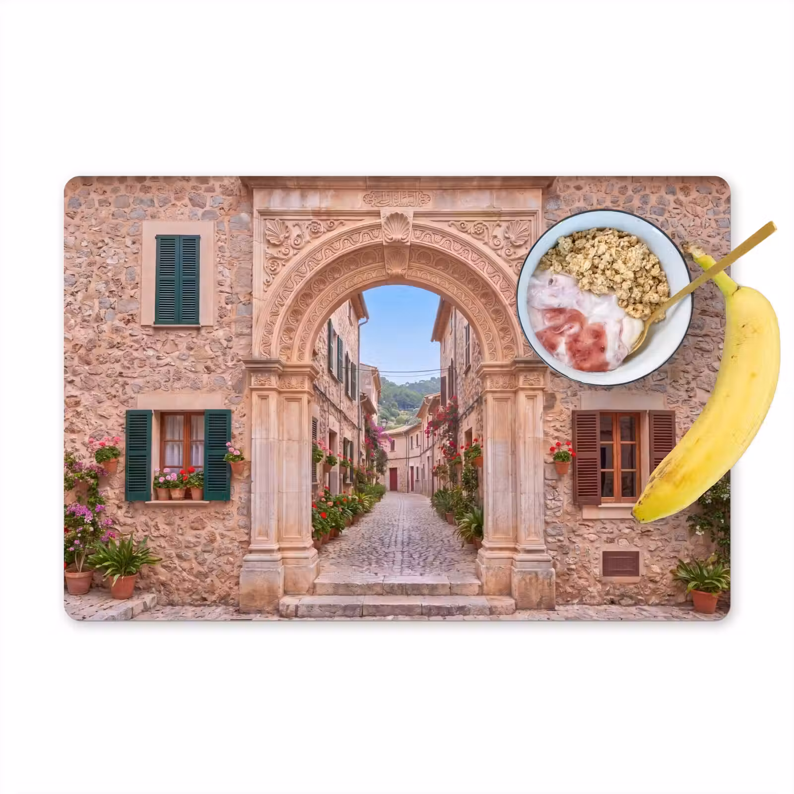 Placemat - 6 stuks - Boog - Straat - Dorp — 1